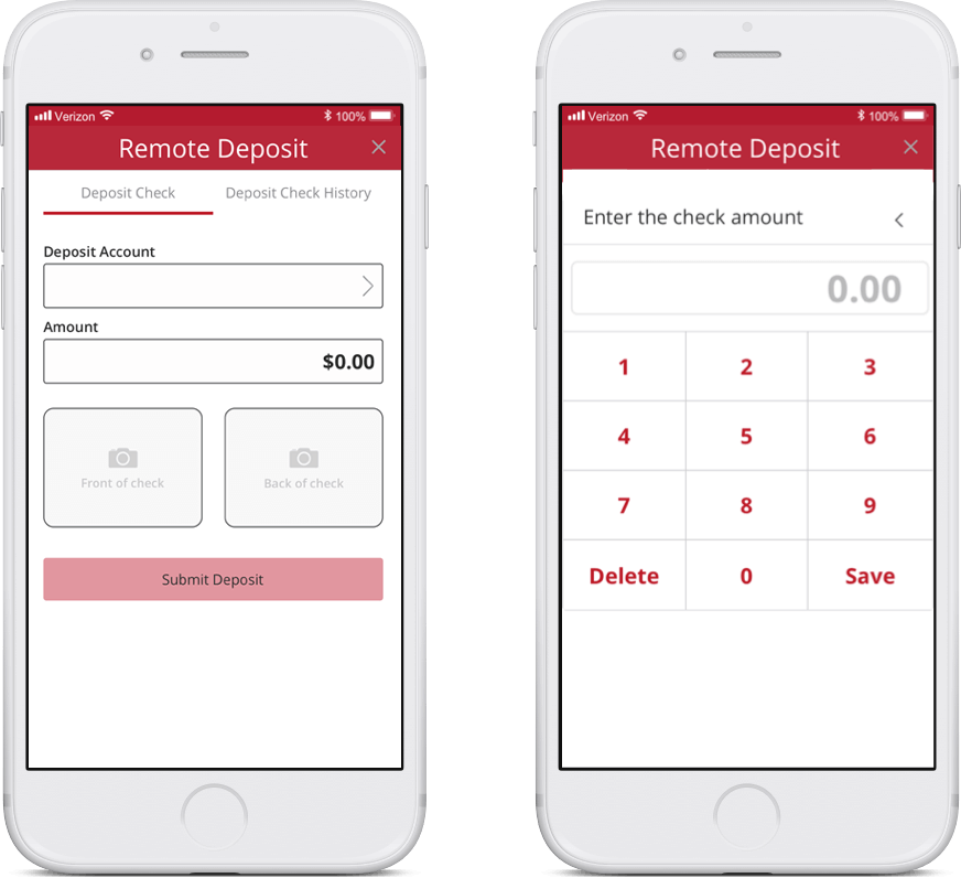phone with Crawfield Credit Union mobile check deposit app